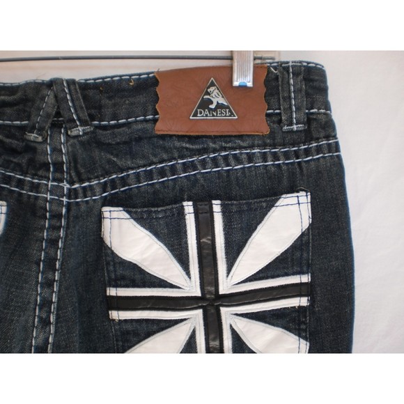 Danesi Dark Blue Denim Jeans Union Jack Pocket Detail Mens Size 34 - Picture 4 of 13